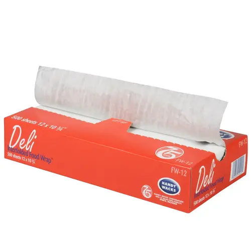 Handy Wacks 12 Inch X 10.75 Inch Deli Wrap Interfolded Food & Deli Wrap, 500 Count